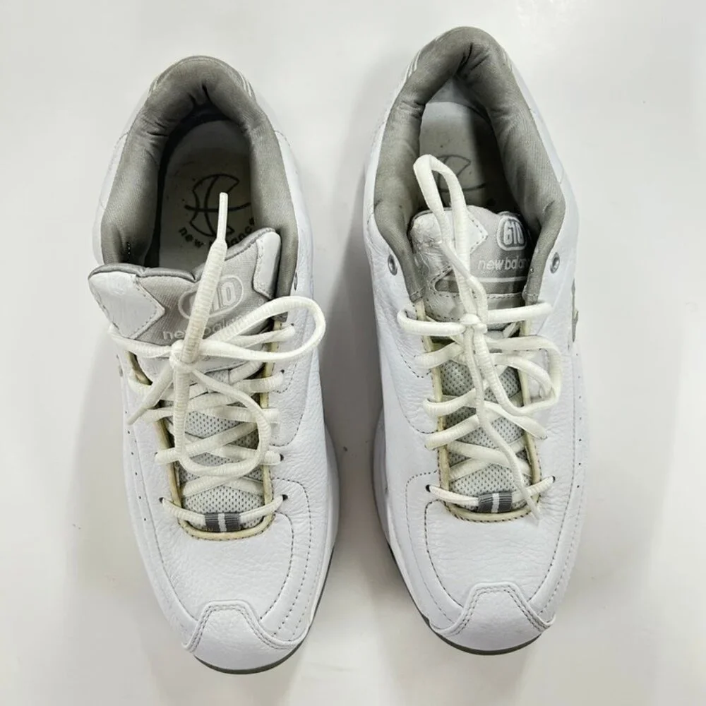 New Balance 610 White Gray Leather Sneakers Mens 10 Dad Shoes Y2K Chunky Athleis